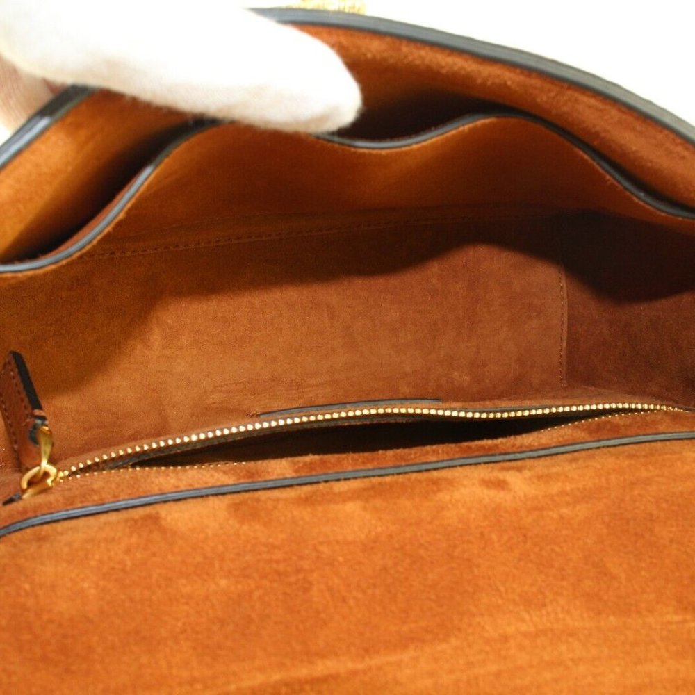 Valentino Caramel Brown Roma Stud 2way Crossbody Hammered GHW 1VAL0509 - Picture 4 of 12